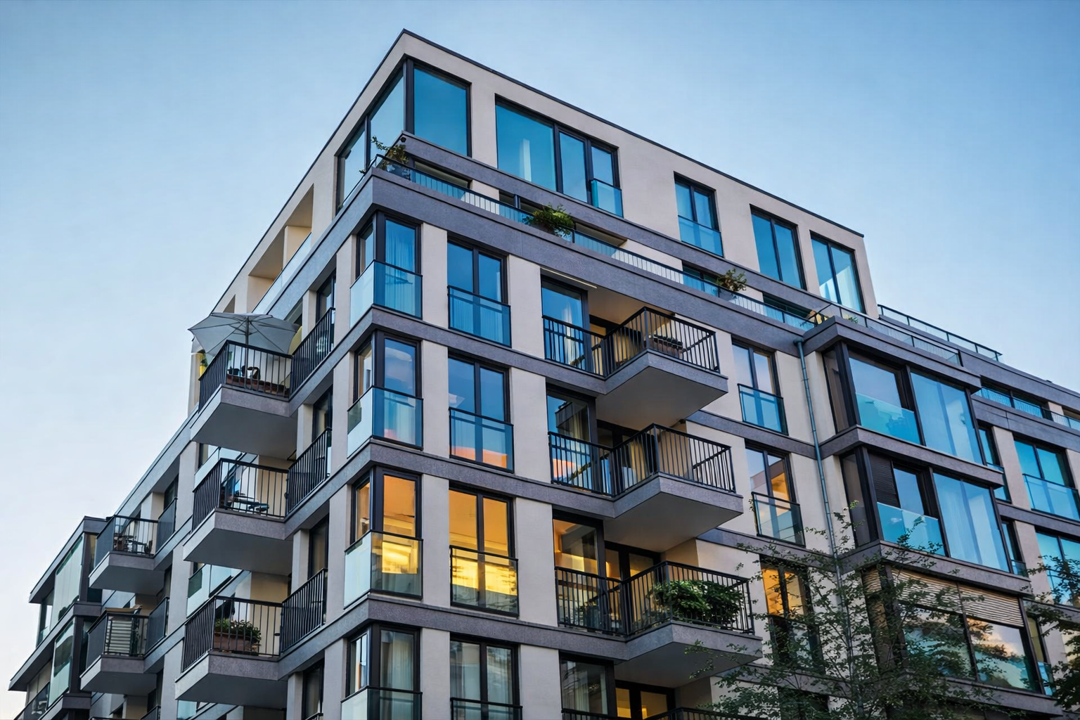 Modern condo building